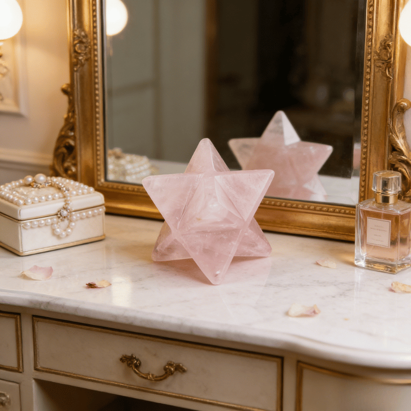 Rose Quartz Merkaba crystal