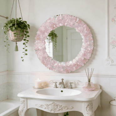 Rose Quartz Mirror decorative tabletop