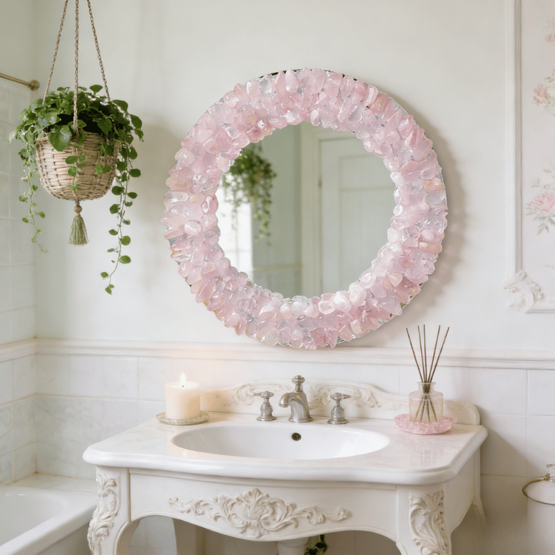 Rose Quartz Mirror decorative tabletop