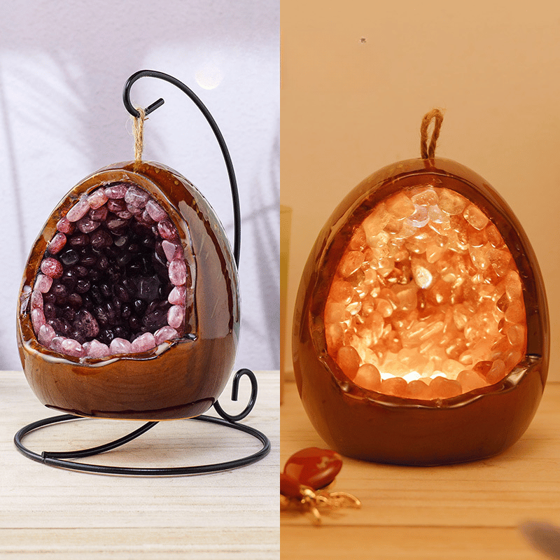 Strawberry Quartz Dinosaur Egg Lamp