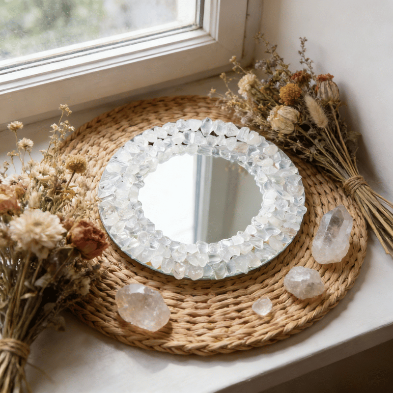 White crystal reflective ornament for office desk